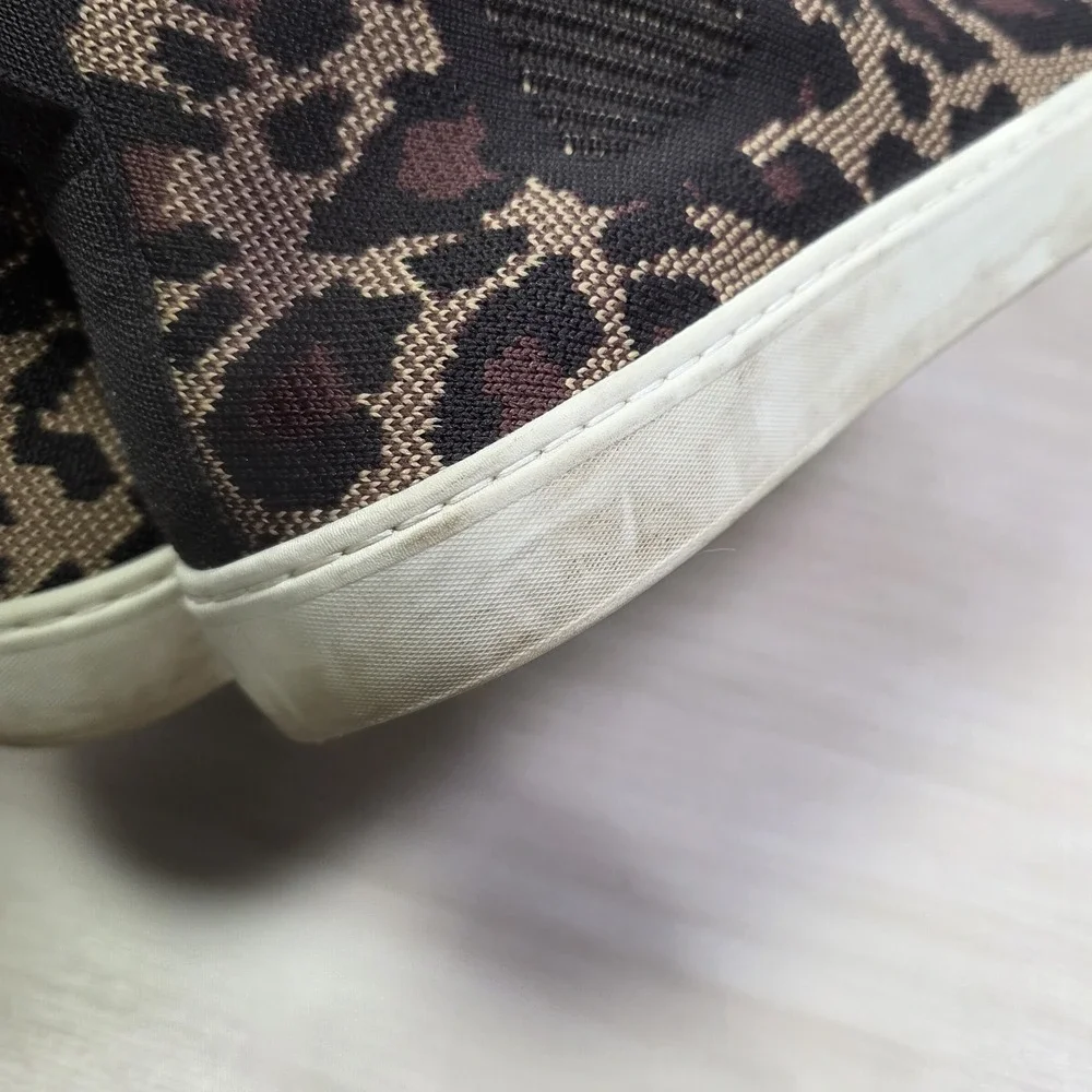 Rothy's The Chelsea Boots Wildcat Knit Leopard Print Brown Cheetah‎ Size 9